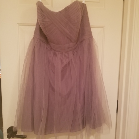 Davids Bridal Bridesmaid Dress, optional Prom GREY - Picture 2 of 4